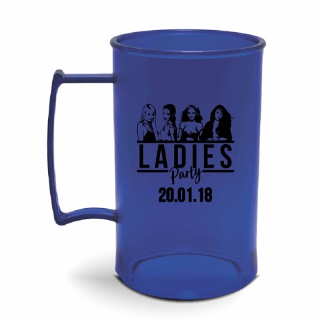 CANECA, COPOS E TAÇAS CANECAS CANECAS PLÁSTICAS CHOPP 450ML IMPRESSÃO 1 COR TRANSPARENTE Preto e branco frente - 3000 un.