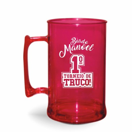 CANECA, COPOS E TAÇAS CANECAS CANECAS PLÁSTICAS CHOPP 450ML IMPRESSÃO 1 COR TRANSPARENTE Preto e branco frente - 3000 un.