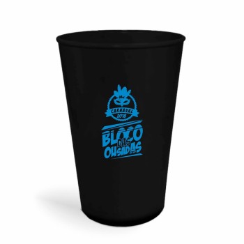 CANECA, COPOS E TAÇAS COPOS COPOS PLÁSTICOS COPO TWISTER 600ML IMPRESSÃO 1 COR LEITOSO Preto e branco frente - 300 un.