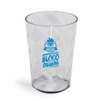 CANECA, COPOS E TAÇAS COPOS COPOS PLÁSTICOS COPO TWISTER 600ML IMPRESSÃO 1 COR TRANSPARENTE Preto e branco frente - 300 un.