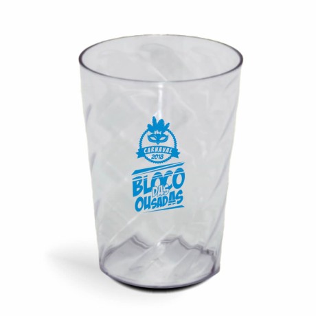 CANECA, COPOS E TAÇAS COPOS COPOS PLÁSTICOS COPO TWISTER 600ML IMPRESSÃO 1 COR TRANSPARENTE Preto e branco frente - 300 un.