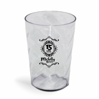 CANECA, COPOS E TAÇAS COPOS COPOS PLÁSTICOS COPO TWISTER 600ML IMPRESSÃO 1 COR TRANSPARENTE Preto e branco frente - 50 un.