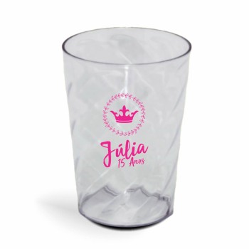 CANECA, COPOS E TAÇAS COPOS COPOS PLÁSTICOS COPO TWISTER 600ML IMPRESSÃO 1 COR TRANSPARENTE Preto e branco frente - 500 un.