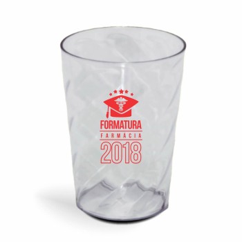 CANECA, COPOS E TAÇAS COPOS COPOS PLÁSTICOS COPO TWISTER 600ML IMPRESSÃO 1 COR TRANSPARENTE Preto e branco frente - 100 un.