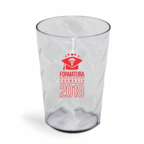 CANECA, COPOS E TAÇAS COPOS COPOS PLÁSTICOS COPO TWISTER 600ML IMPRESSÃO 1 COR TRANSPARENTE Preto e branco frente - 100 un.