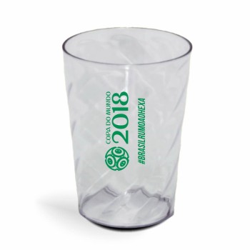 CANECA, COPOS E TAÇAS COPOS COPOS PLÁSTICOS COPO TWISTER 600ML IMPRESSÃO 1 COR TRANSPARENTE Preto e branco frente - 3000 un.