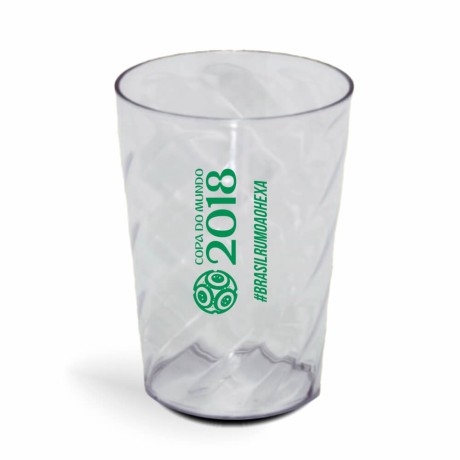 CANECA, COPOS E TAÇAS COPOS COPOS PLÁSTICOS COPO TWISTER 600ML IMPRESSÃO 1 COR TRANSPARENTE Preto e branco frente - 3000 un.