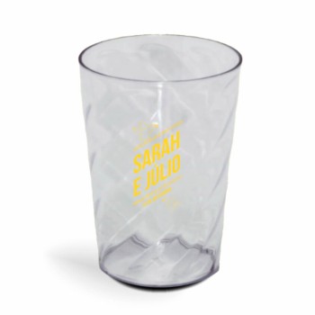 CANECA, COPOS E TAÇAS COPOS COPOS PLÁSTICOS COPO TWISTER 600ML IMPRESSÃO 1 COR TRANSPARENTE Preto e branco frente - 1000 un.