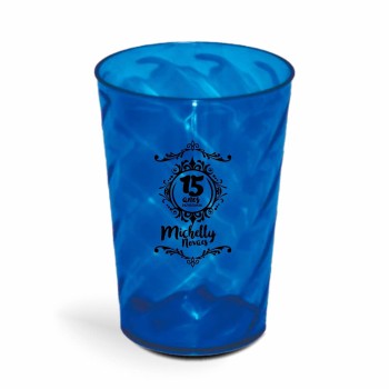 CANECA, COPOS E TAÇAS COPOS COPOS PLÁSTICOS COPO TWISTER 600ML IMPRESSÃO 1 COR TRANSPARENTE Preto e branco frente - 50 un.
