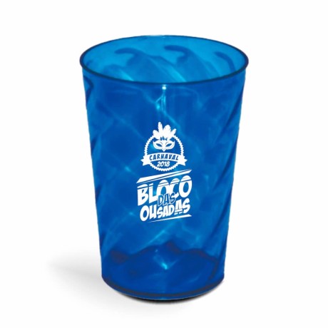 CANECA, COPOS E TAÇAS COPOS COPOS PLÁSTICOS COPO TWISTER 600ML IMPRESSÃO 1 COR TRANSPARENTE Preto e branco frente - 300 un.