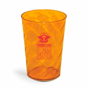 CANECA, COPOS E TAÇAS COPOS COPOS PLÁSTICOS COPO TWISTER 600ML IMPRESSÃO 1 COR TRANSPARENTE Preto e branco frente - 100 un.