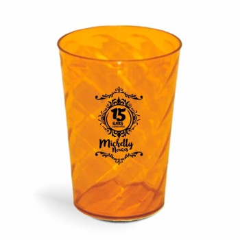 CANECA, COPOS E TAÇAS COPOS COPOS PLÁSTICOS COPO TWISTER 600ML IMPRESSÃO 1 COR TRANSPARENTE Preto e branco frente - 50 un.