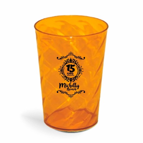 CANECA, COPOS E TAÇAS COPOS COPOS PLÁSTICOS COPO TWISTER 600ML IMPRESSÃO 1 COR TRANSPARENTE Preto e branco frente - 50 un.