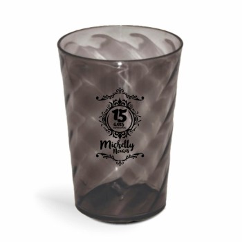 CANECA, COPOS E TAÇAS COPOS COPOS PLÁSTICOS COPO TWISTER 600ML IMPRESSÃO 1 COR TRANSPARENTE Preto e branco frente - 50 un.