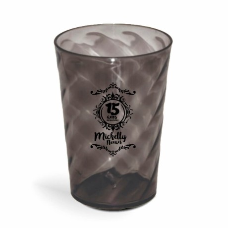CANECA, COPOS E TAÇAS COPOS COPOS PLÁSTICOS COPO TWISTER 600ML IMPRESSÃO 1 COR TRANSPARENTE Preto e branco frente - 50 un.