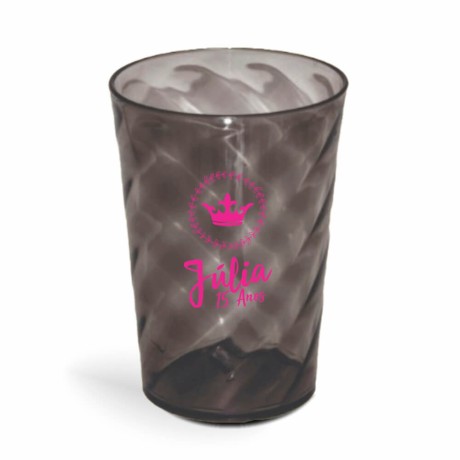 CANECA, COPOS E TAÇAS COPOS COPOS PLÁSTICOS COPO TWISTER 600ML IMPRESSÃO 1 COR TRANSPARENTE Preto e branco frente - 500 un.