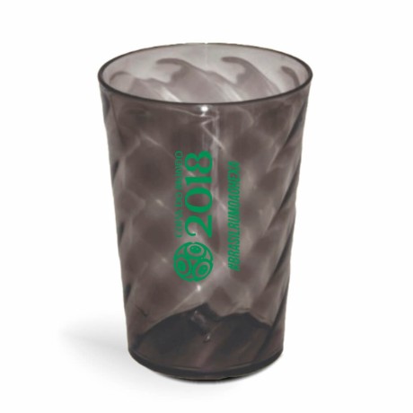 CANECA, COPOS E TAÇAS COPOS COPOS PLÁSTICOS COPO TWISTER 600ML IMPRESSÃO 1 COR TRANSPARENTE Preto e branco frente - 3000 un.