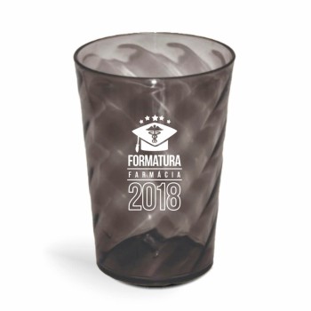 CANECA, COPOS E TAÇAS COPOS COPOS PLÁSTICOS COPO TWISTER 600ML IMPRESSÃO 1 COR TRANSPARENTE Preto e branco frente - 100 un.