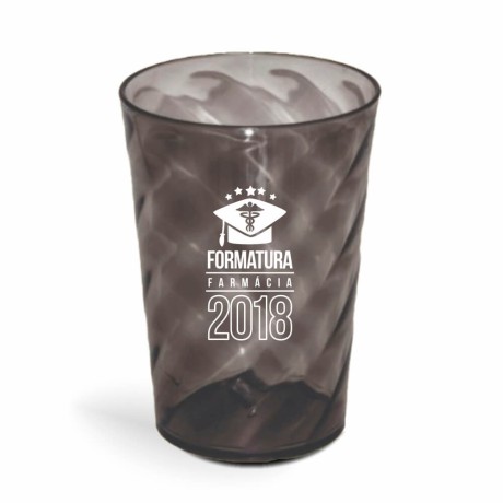 CANECA, COPOS E TAÇAS COPOS COPOS PLÁSTICOS COPO TWISTER 600ML IMPRESSÃO 1 COR TRANSPARENTE Preto e branco frente - 100 un.