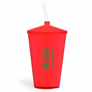 CANECA, COPOS E TAÇAS COPOS COPOS PLÁSTICOS COPO TWISTER COM CANUDO 600ML IMPRESSÃO 1 COR TRANSPARENTE Preto e branco frente - 3000 un.