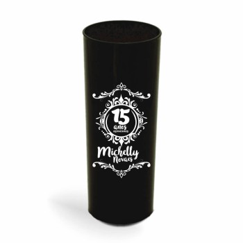 CANECA, COPOS E TAÇAS COPOS COPOS PLÁSTICOS LONG DRINK 350ML IMPRESSÃO 1 COR LEITOSO 50 un. - Preto e branco frente