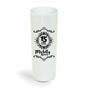 CANECA, COPOS E TAÇAS COPOS COPOS PLÁSTICOS LONG DRINK 350ML IMPRESSÃO 1 COR LEITOSO Preto e branco frente - 50 un.
