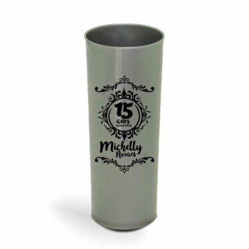 CANECA, COPOS E TAÇAS COPOS COPOS PLÁSTICOS LONG DRINK 350ML IMPRESSÃO 1 COR LEITOSO Preto e branco frente - 50 un.