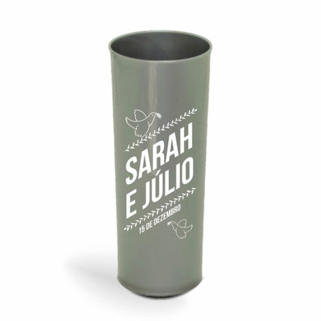 CANECA, COPOS E TAÇAS COPOS COPOS PLÁSTICOS LONG DRINK 350ML IMPRESSÃO 1 COR LEITOSO Preto e branco frente - 1000 un.