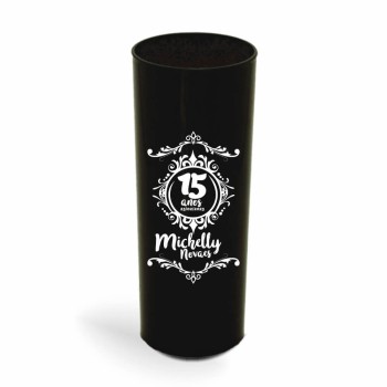 CANECA, COPOS E TAÇAS COPOS COPOS PLÁSTICOS LONG DRINK 350ML IMPRESSÃO 1 COR LEITOSO Preto e branco frente - 50 un.