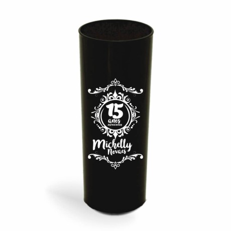 CANECA, COPOS E TAÇAS COPOS COPOS PLÁSTICOS LONG DRINK 350ML IMPRESSÃO 1 COR LEITOSO Preto e branco frente - 50 un.