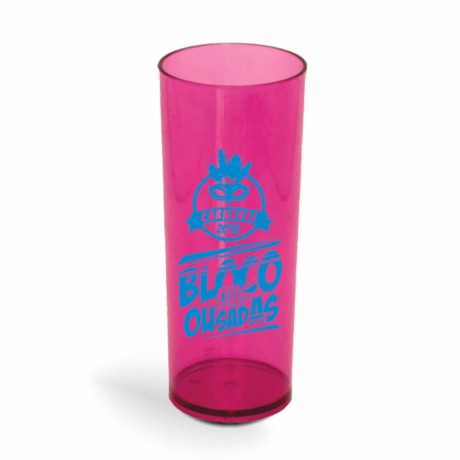 CANECA, COPOS E TAÇAS COPOS COPOS PLÁSTICOS LONG DRINK 350ML IMPRESSÃO 1 COR TRANSPARENTE Preto e branco frente - 300 un.