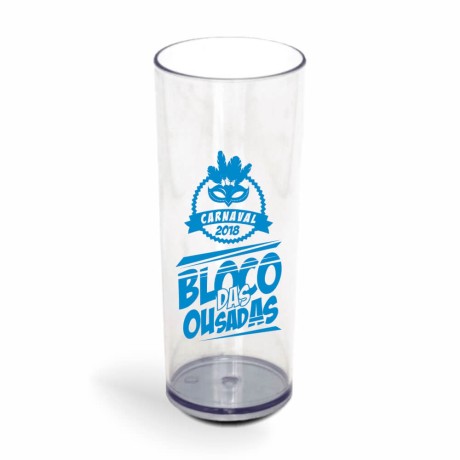 CANECA, COPOS E TAÇAS COPOS COPOS PLÁSTICOS LONG DRINK 350ML IMPRESSÃO 1 COR TRANSPARENTE 300 un. - Preto e branco frente