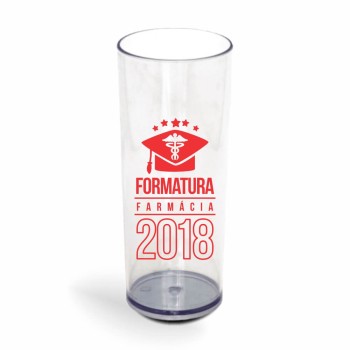 CANECA, COPOS E TAÇAS COPOS COPOS PLÁSTICOS LONG DRINK 350ML IMPRESSÃO 1 COR TRANSPARENTE 100 un. - Preto e branco frente