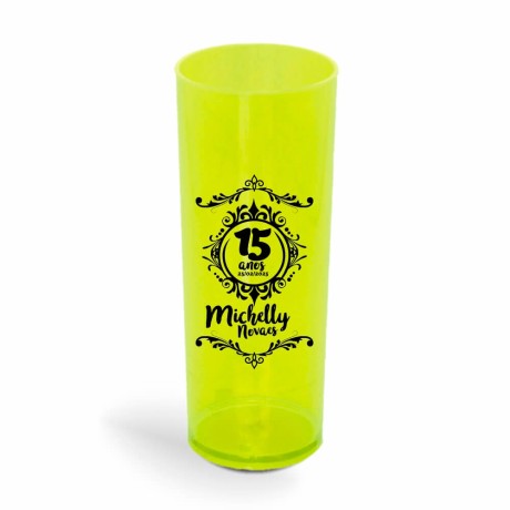 CANECA, COPOS E TAÇAS COPOS COPOS PLÁSTICOS LONG DRINK 350ML IMPRESSÃO 1 COR TRANSPARENTE Preto e branco frente - 50 un.