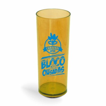 CANECA, COPOS E TAÇAS COPOS COPOS PLÁSTICOS LONG DRINK 350ML IMPRESSÃO 1 COR TRANSPARENTE Preto e branco frente - 300 un.