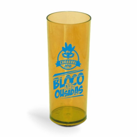 CANECA, COPOS E TAÇAS COPOS COPOS PLÁSTICOS LONG DRINK 350ML IMPRESSÃO 1 COR TRANSPARENTE Preto e branco frente - 300 un.
