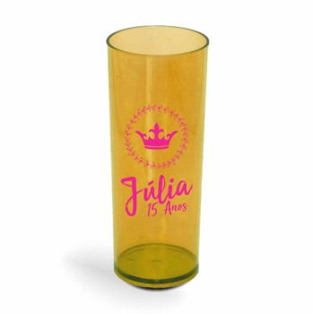 CANECA, COPOS E TAÇAS COPOS COPOS PLÁSTICOS LONG DRINK 350ML IMPRESSÃO 1 COR TRANSPARENTE Preto e branco frente - 500 un.
