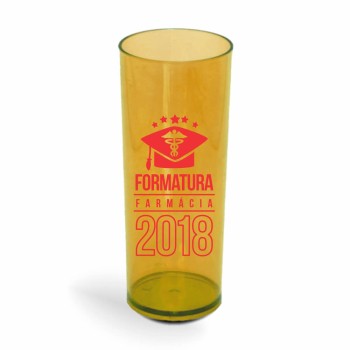 CANECA, COPOS E TAÇAS COPOS COPOS PLÁSTICOS LONG DRINK 350ML IMPRESSÃO 1 COR TRANSPARENTE Preto e branco frente - 100 un.