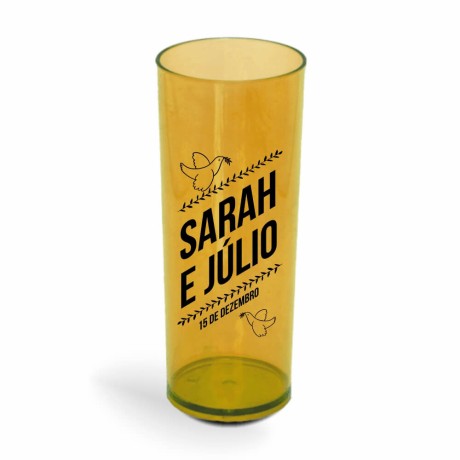 CANECA, COPOS E TAÇAS COPOS COPOS PLÁSTICOS LONG DRINK 350ML IMPRESSÃO 1 COR TRANSPARENTE Preto e branco frente - 1000 un.