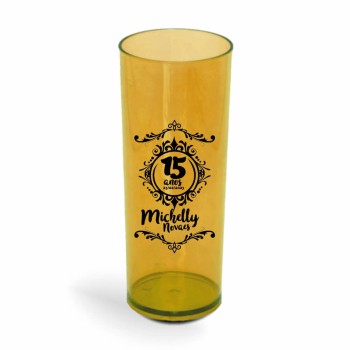 CANECA, COPOS E TAÇAS COPOS COPOS PLÁSTICOS LONG DRINK 350ML IMPRESSÃO 1 COR TRANSPARENTE Preto e branco frente - 50 un.