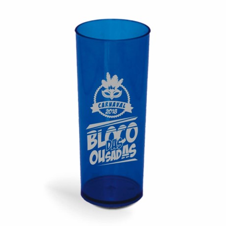 CANECA, COPOS E TAÇAS COPOS COPOS PLÁSTICOS LONG DRINK 350ML IMPRESSÃO 1 COR TRANSPARENTE Preto e branco frente - 300 un.