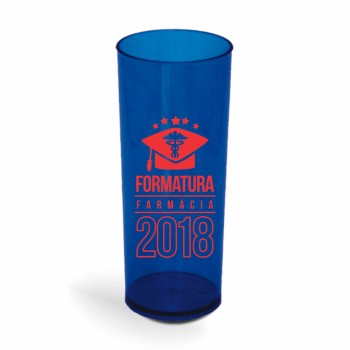 CANECA, COPOS E TAÇAS COPOS COPOS PLÁSTICOS LONG DRINK 350ML IMPRESSÃO 1 COR TRANSPARENTE Preto e branco frente - 100 un.