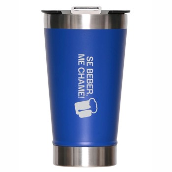 CANECA, COPOS E TAÇAS COPOS COPOS TÉRMICOS MODELO COM ABRIDOR 470ML AZUL Preto e branco frente - 5 un.