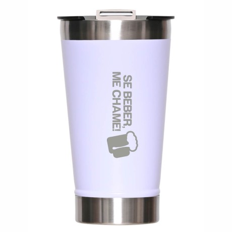 CANECA, COPOS E TAÇAS COPOS COPOS TÉRMICOS MODELO COM ABRIDOR 470ML BRANCO Preto e branco frente - 5 un.