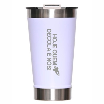 CANECA, COPOS E TAÇAS COPOS COPOS TÉRMICOS MODELO COM ABRIDOR 470ML BRANCO Preto e branco frente - 1 un.
