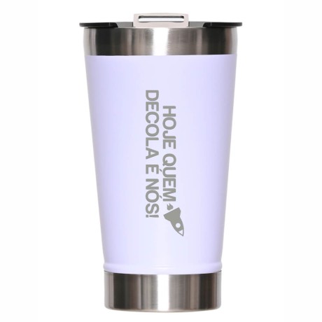 CANECA, COPOS E TAÇAS COPOS COPOS TÉRMICOS MODELO COM ABRIDOR 470ML BRANCO Preto e branco frente - 1 un.