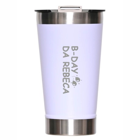 CANECA, COPOS E TAÇAS COPOS COPOS TÉRMICOS MODELO COM ABRIDOR 470ML BRANCO Preto e branco frente - 10 un.