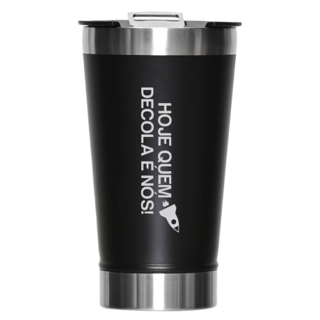 CANECA, COPOS E TAÇAS COPOS COPOS TÉRMICOS MODELO COM ABRIDOR 470ML PRETO Preto e branco frente - 1 un.