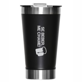 CANECA, COPOS E TAÇAS COPOS COPOS TÉRMICOS MODELO COM ABRIDOR 470ML PRETO Preto e branco frente - 5 un.