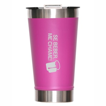 CANECA, COPOS E TAÇAS COPOS COPOS TÉRMICOS MODELO COM ABRIDOR 470ML ROSA CLARO Preto e branco frente - 5 un.